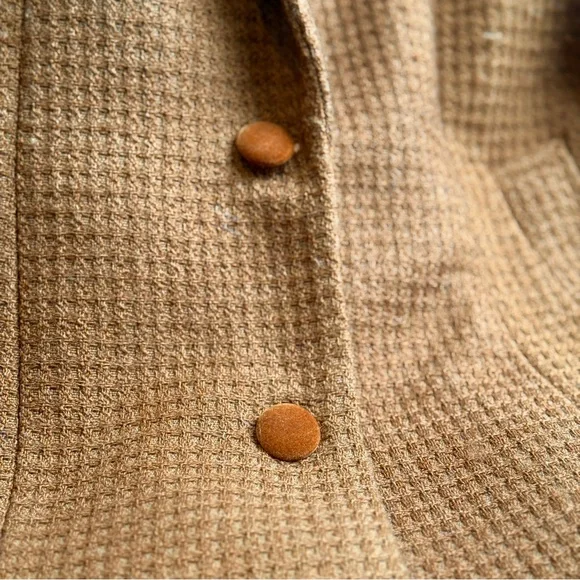 Vintage 80s/90s Tan Wool Blazer Jacket | Size M - Picture 4 of 8